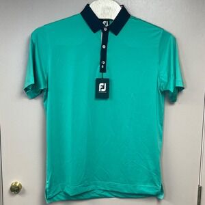 FootJoy Men's Solid Lisle Polo Golf Shirt ProDry Green Large NWT‎